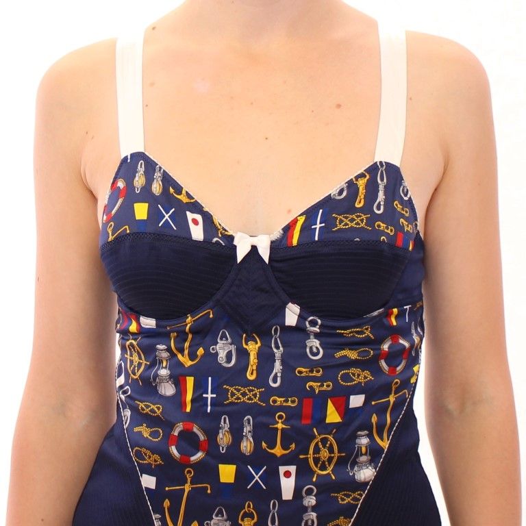 Dolce & Gabbana Blue Sailor Motive Tank Top