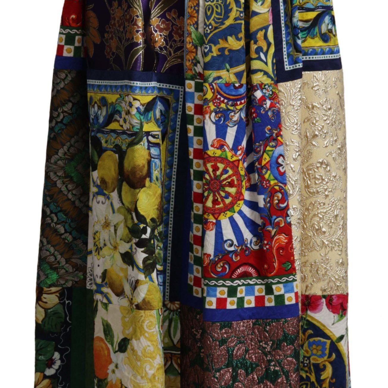 Dolce & Gabbana Multicolor Patchwork Sicily Long Maxi Skirt