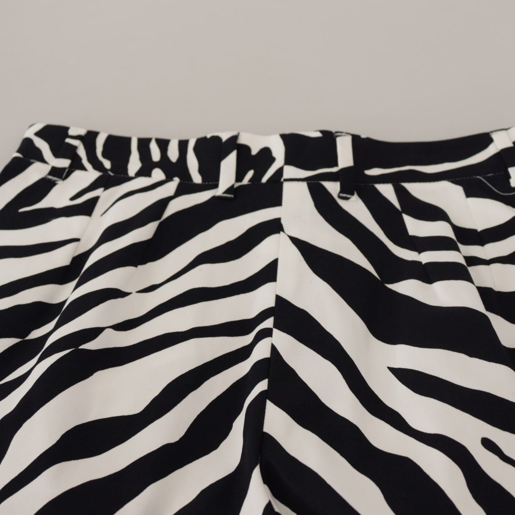 Dolce & Gabbana Black White Cotton Stretch Hot Pants Shorts