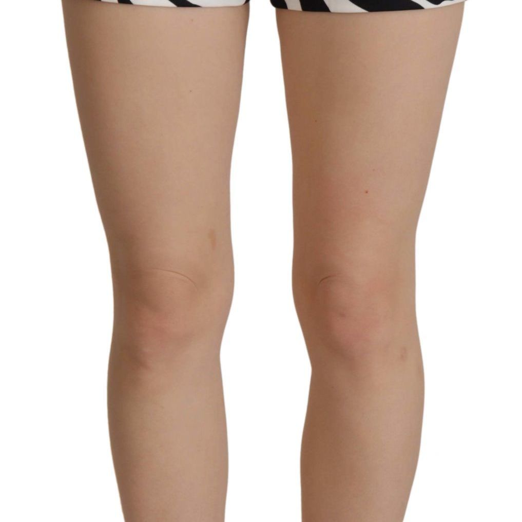 Dolce & Gabbana Black White Cotton Stretch Hot Pants Shorts