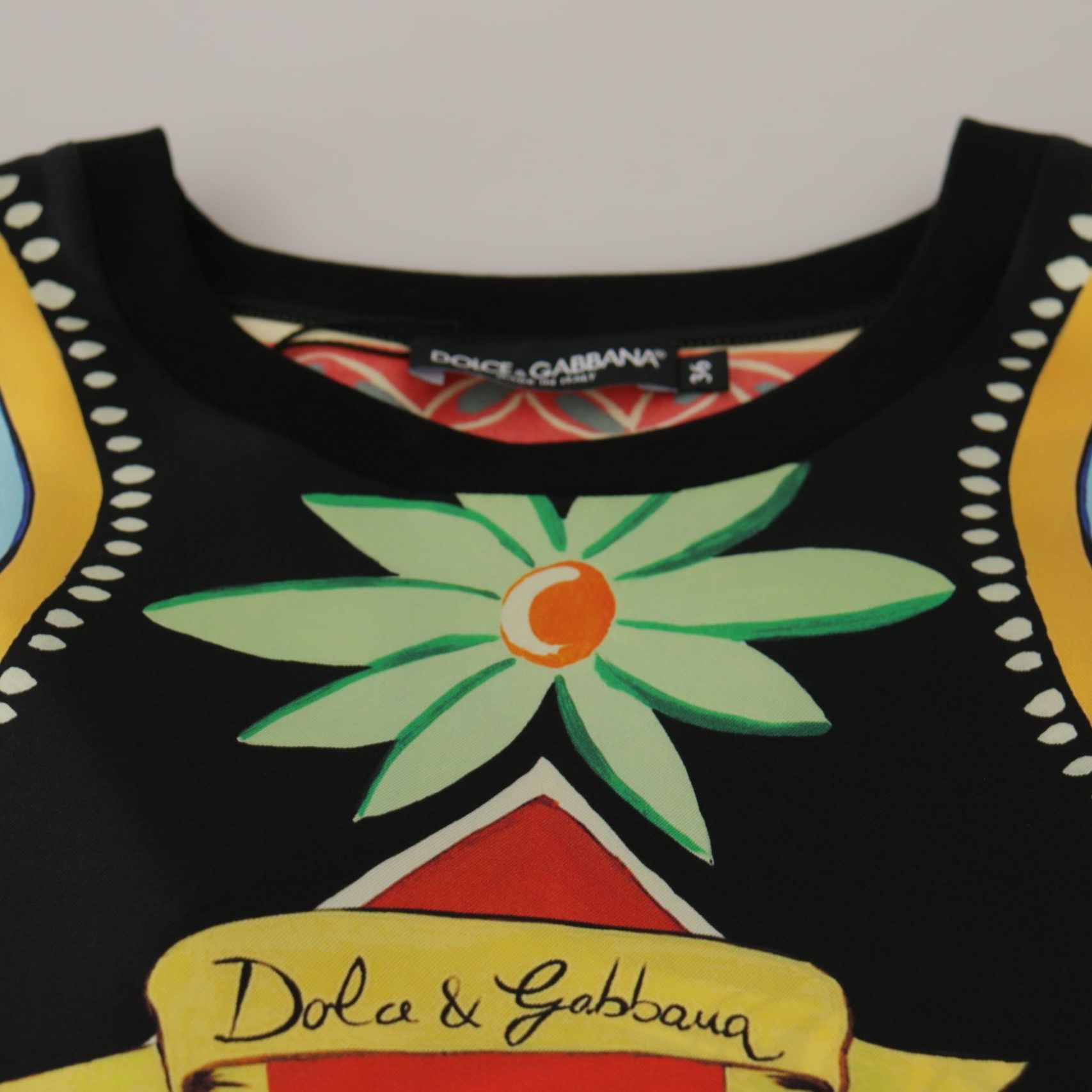 Dolce & Gabbana Multicolor Soldier Carretto Silk Top  T-shirt
