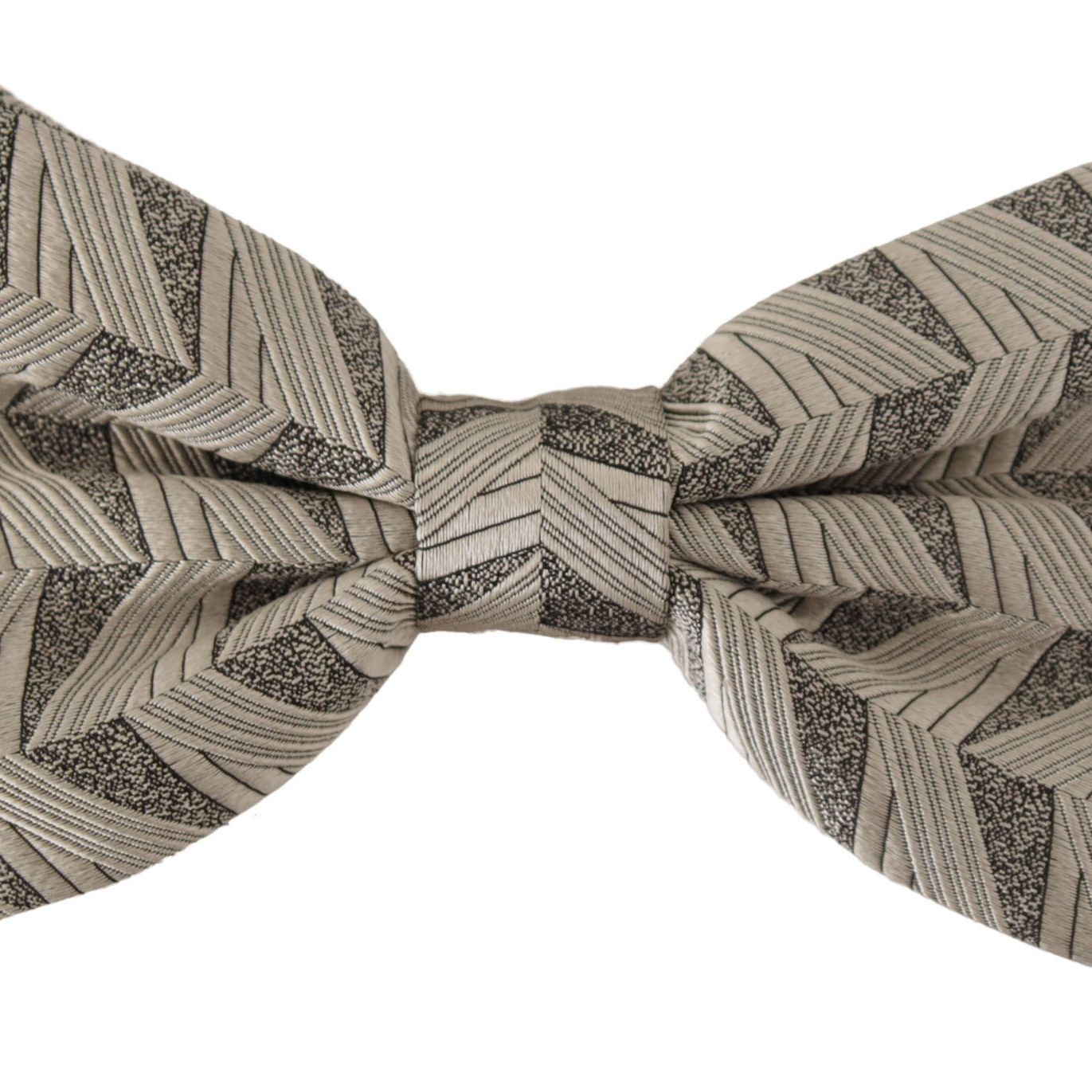 Dolce & Gabbana Gray 100% Silk Adjustable Neck Papillon Bow Tie