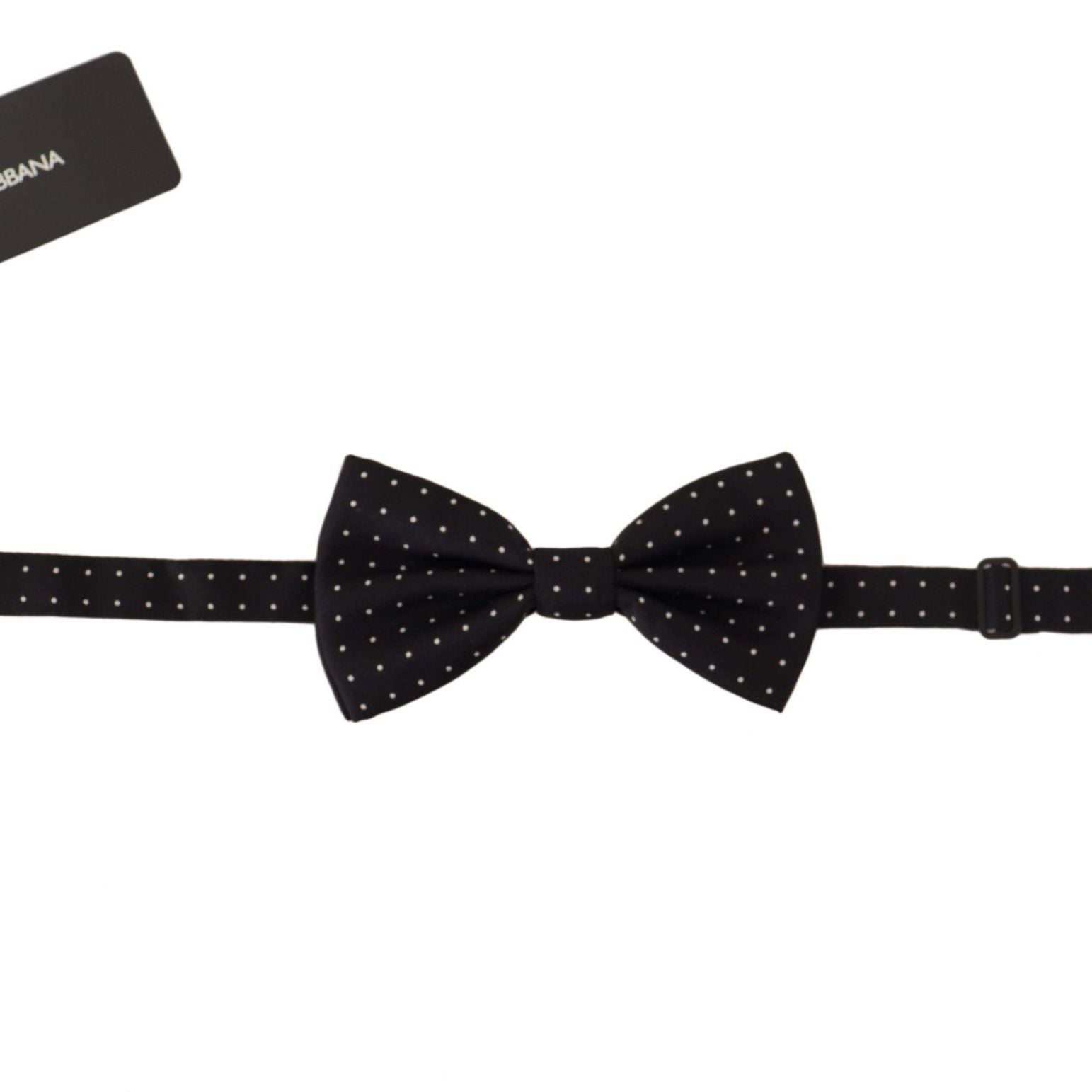 Dolce & Gabbana Black White Polka Dot 100% Silk Neck Papillon Tie