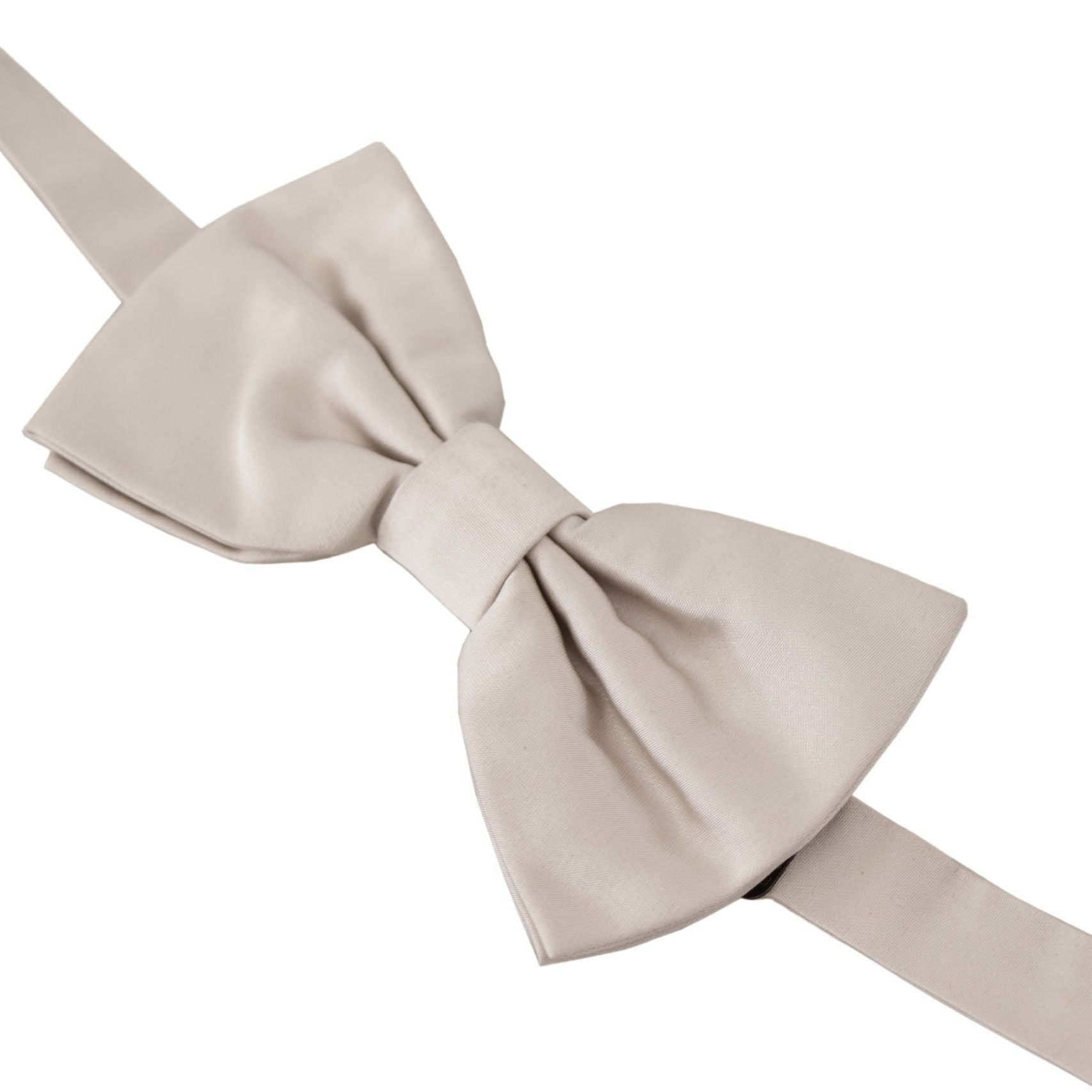 Dolce & Gabbana Gray 100% Silk Adjustable Neck Papillon Tie