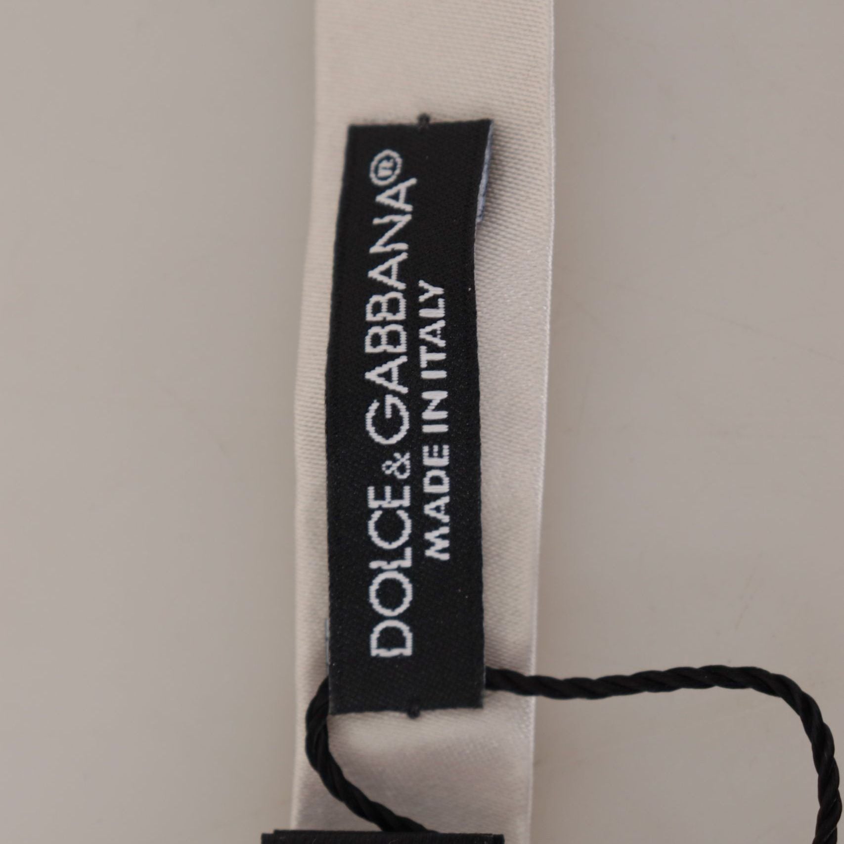 Dolce & Gabbana Gray 100% Silk Adjustable Neck Papillon Tie
