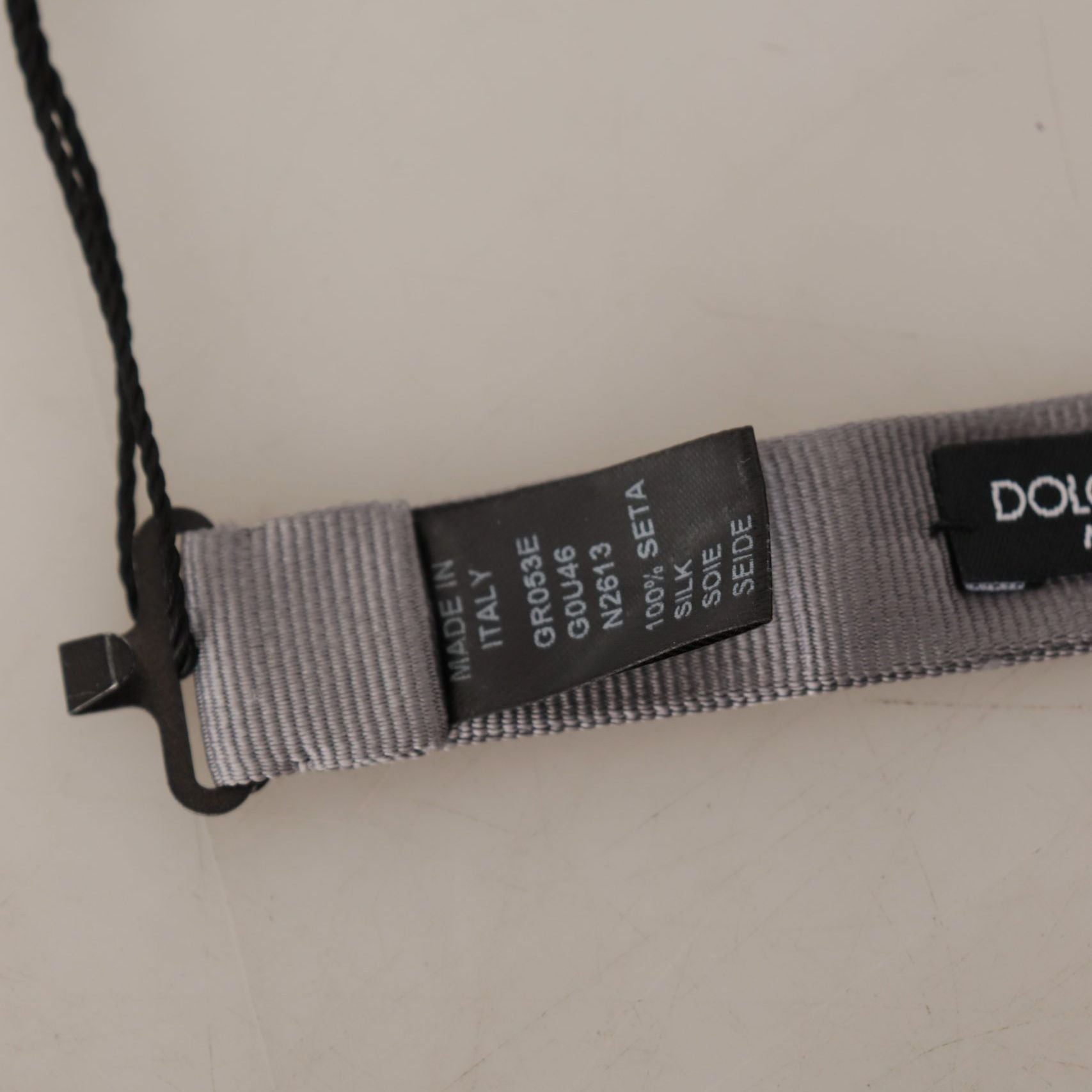 Dolce & Gabbana Gray 100% Silk Adjustable Neck Papillon Tie