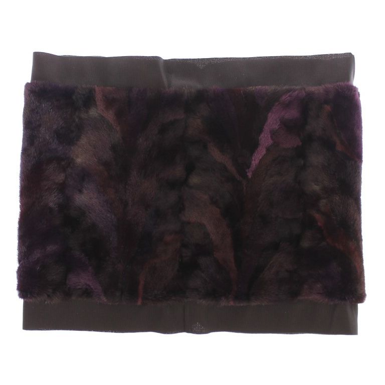 Dolce & Gabbana Purple MINK Fur Scarf Foulard Neck Wrap