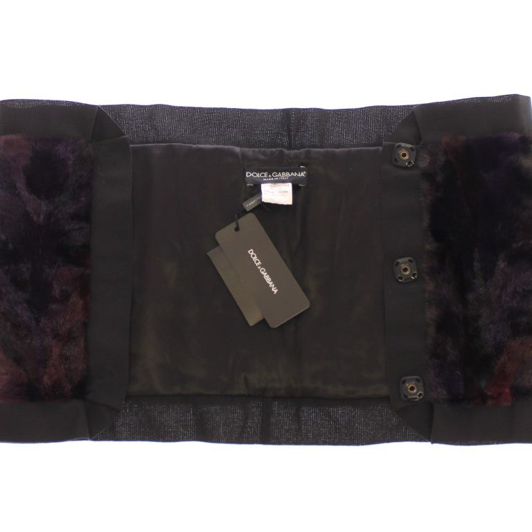 Dolce & Gabbana Purple MINK Fur Scarf Foulard Neck Wrap