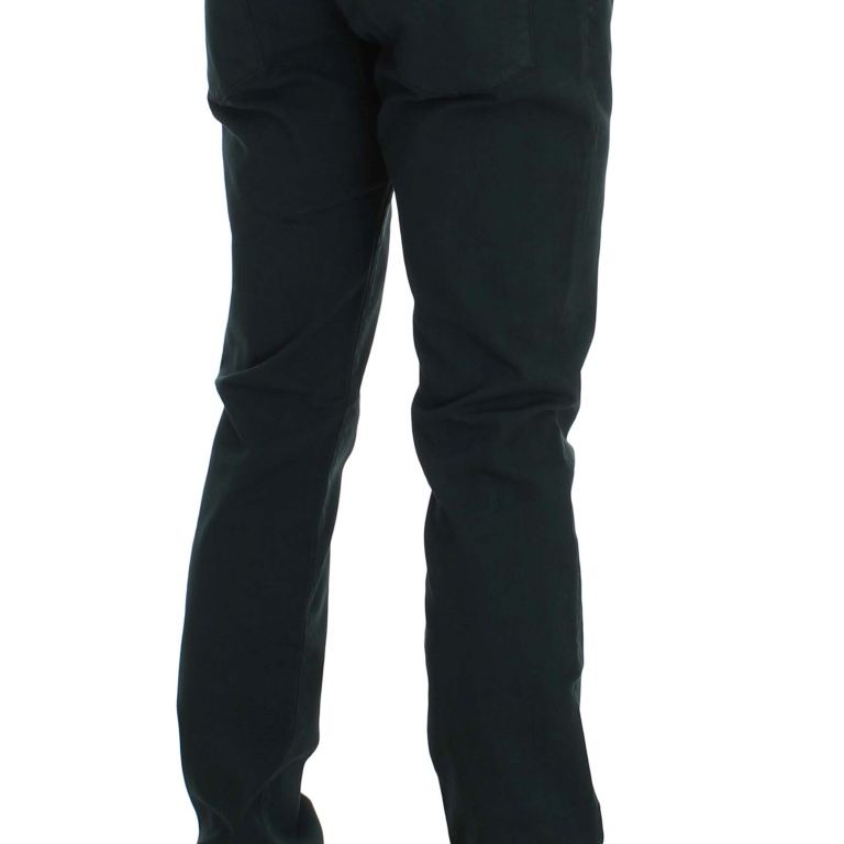 Ermanno Scervino Green Cotton Denim Stretch Straight Fit Jeans