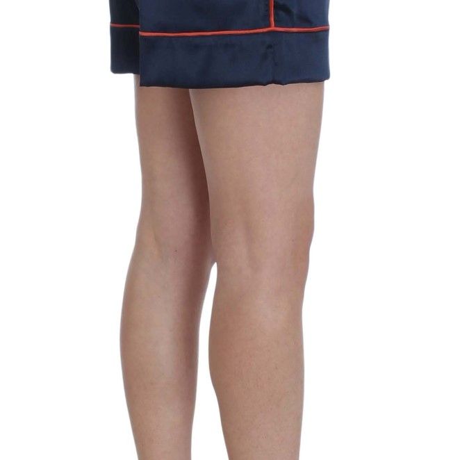Dolce & Gabbana Blue Silk Stretch Sleepwear Shorts