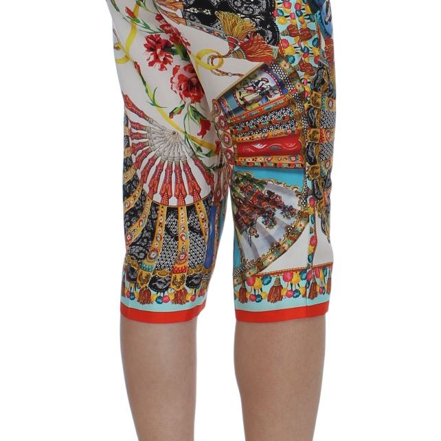 Dolce & Gabbana Multicolor Majolica Sicily Silk Pants