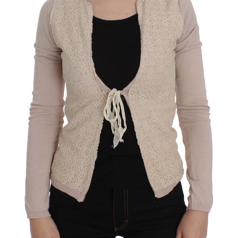 PINK MEMORIES Pink Floral Lace Wrap Sweater