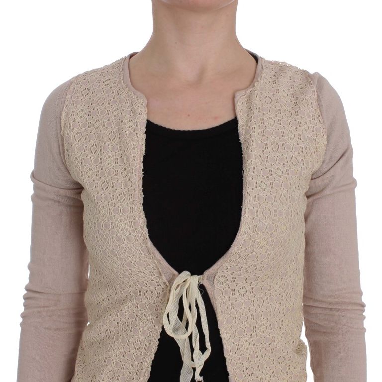 PINK MEMORIES Pink Floral Lace Wrap Sweater