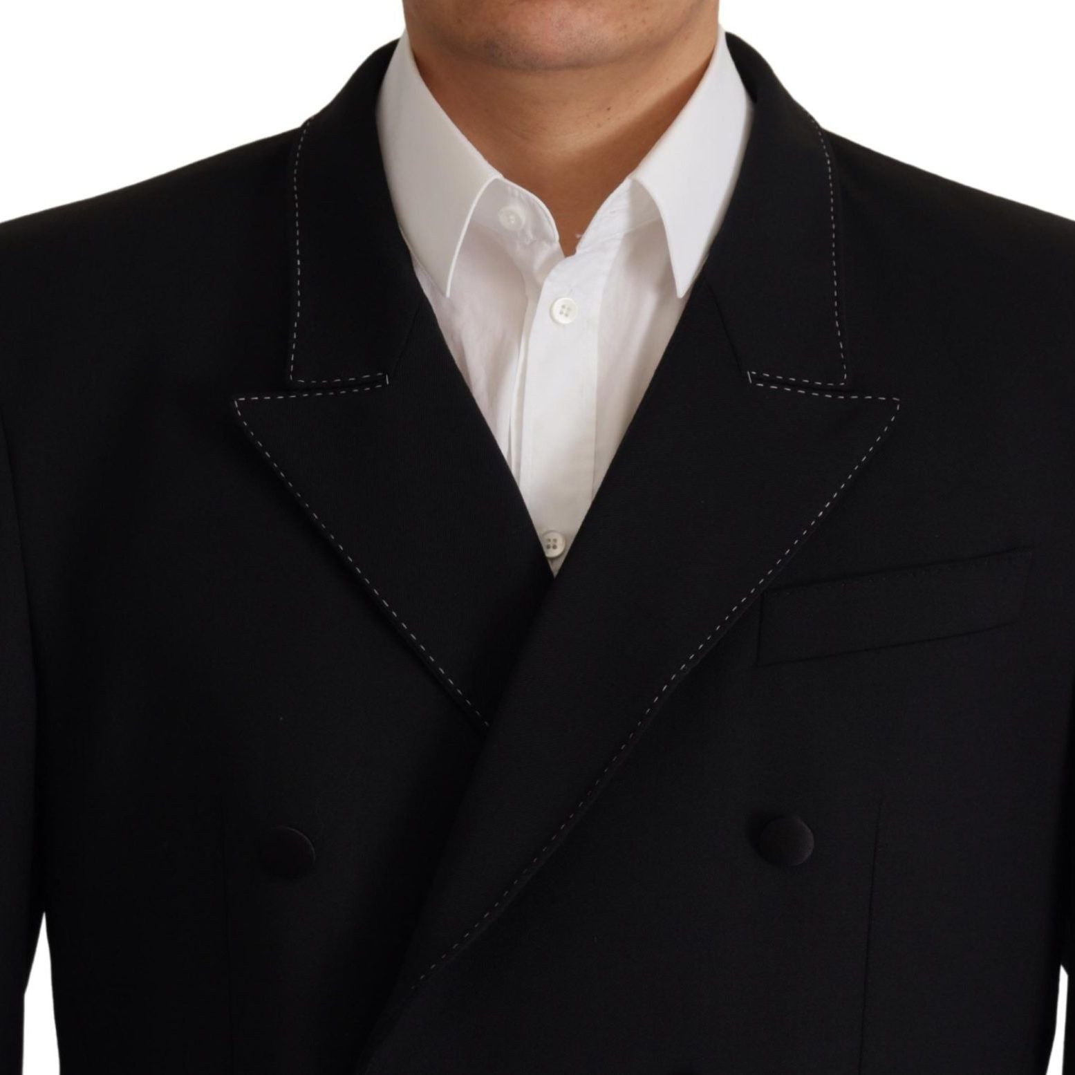 Dolce & Gabbana Black Double Breasted Coat Blazer Jacket