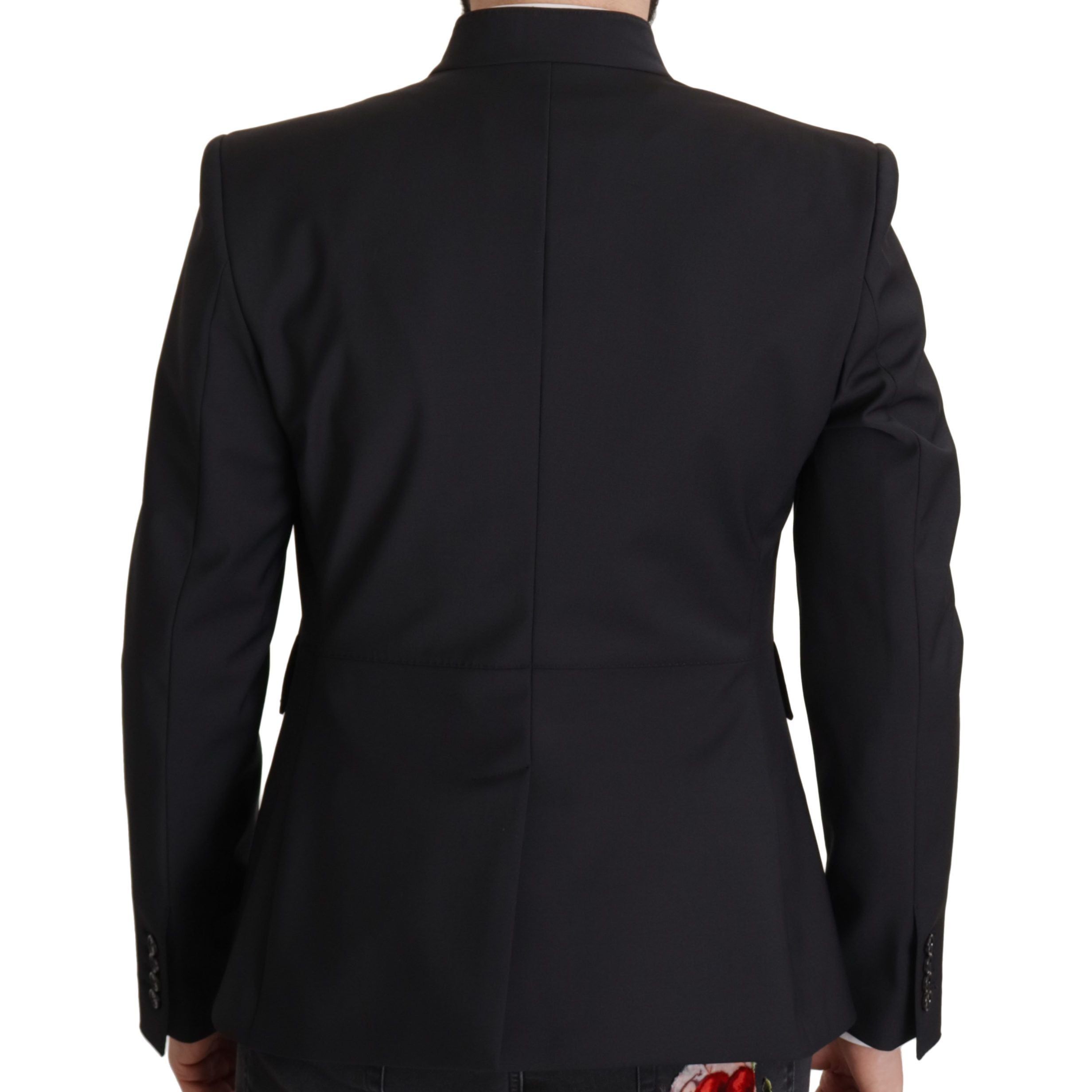 Dolce & Gabbana Black Wool Single Breasted Coat Men Blazer