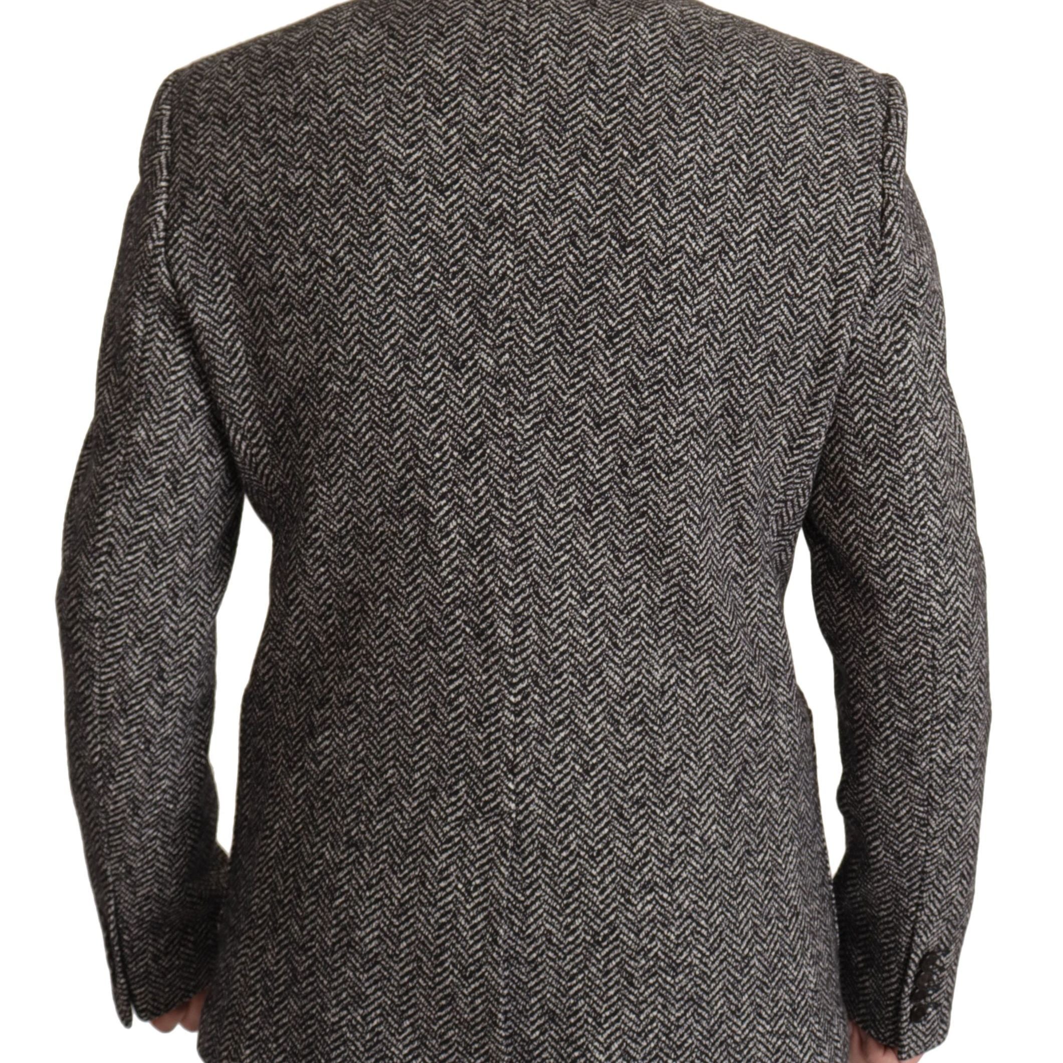 Dolce & Gabbana Gray Cotton Single Breasted Fantasy Blazer