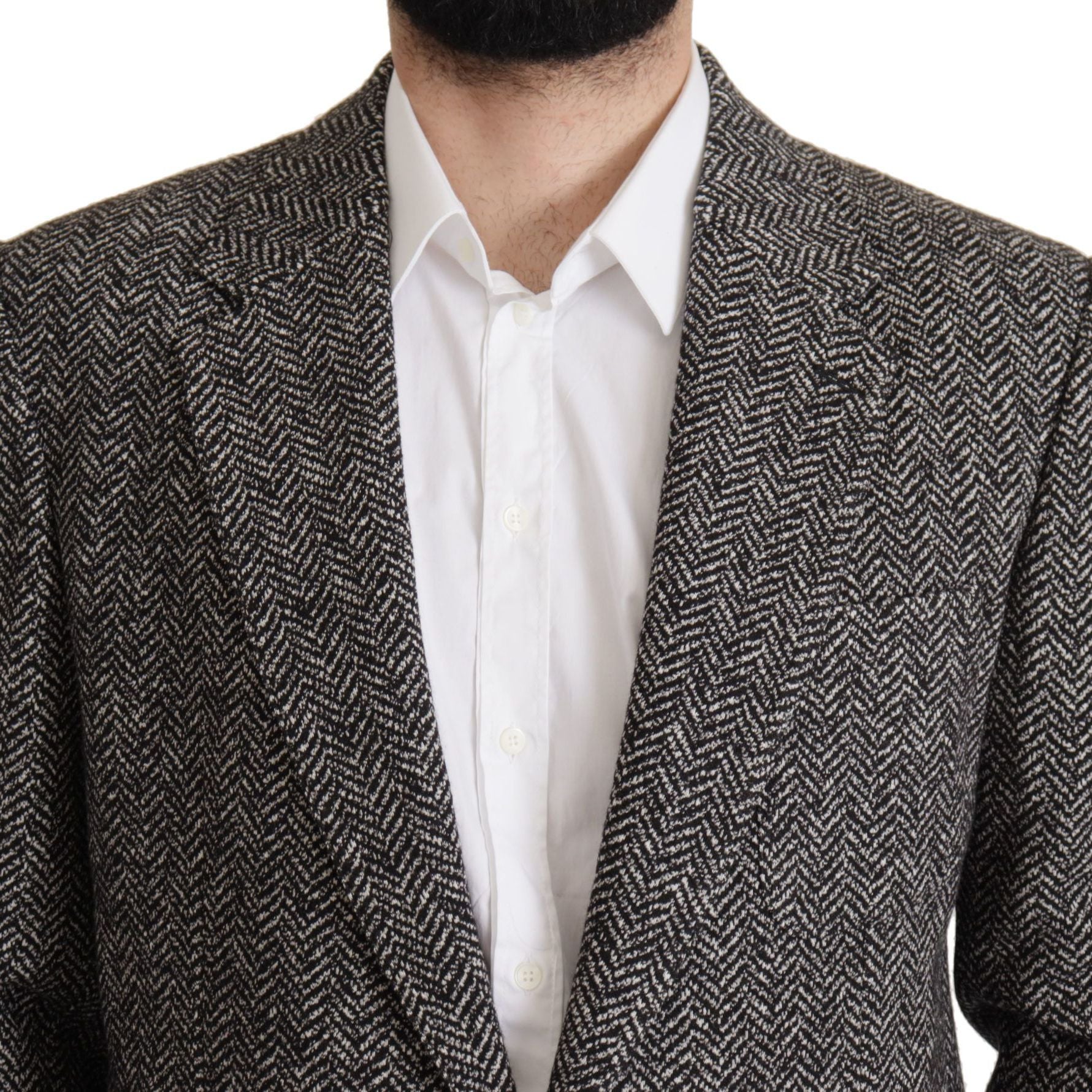 Dolce & Gabbana Gray Cotton Single Breasted Fantasy Blazer