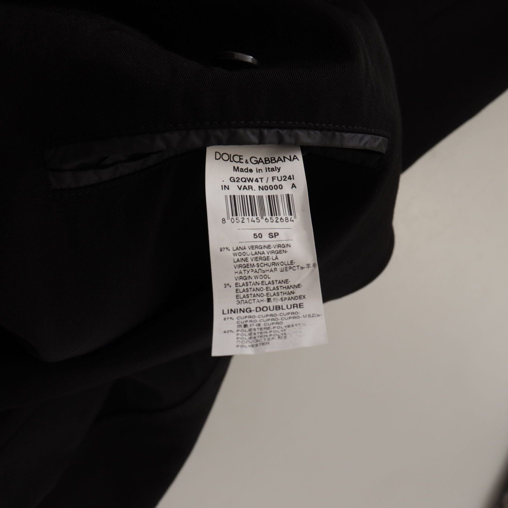 Dolce & Gabbana Black Wool Single Breasted Coat Blazer