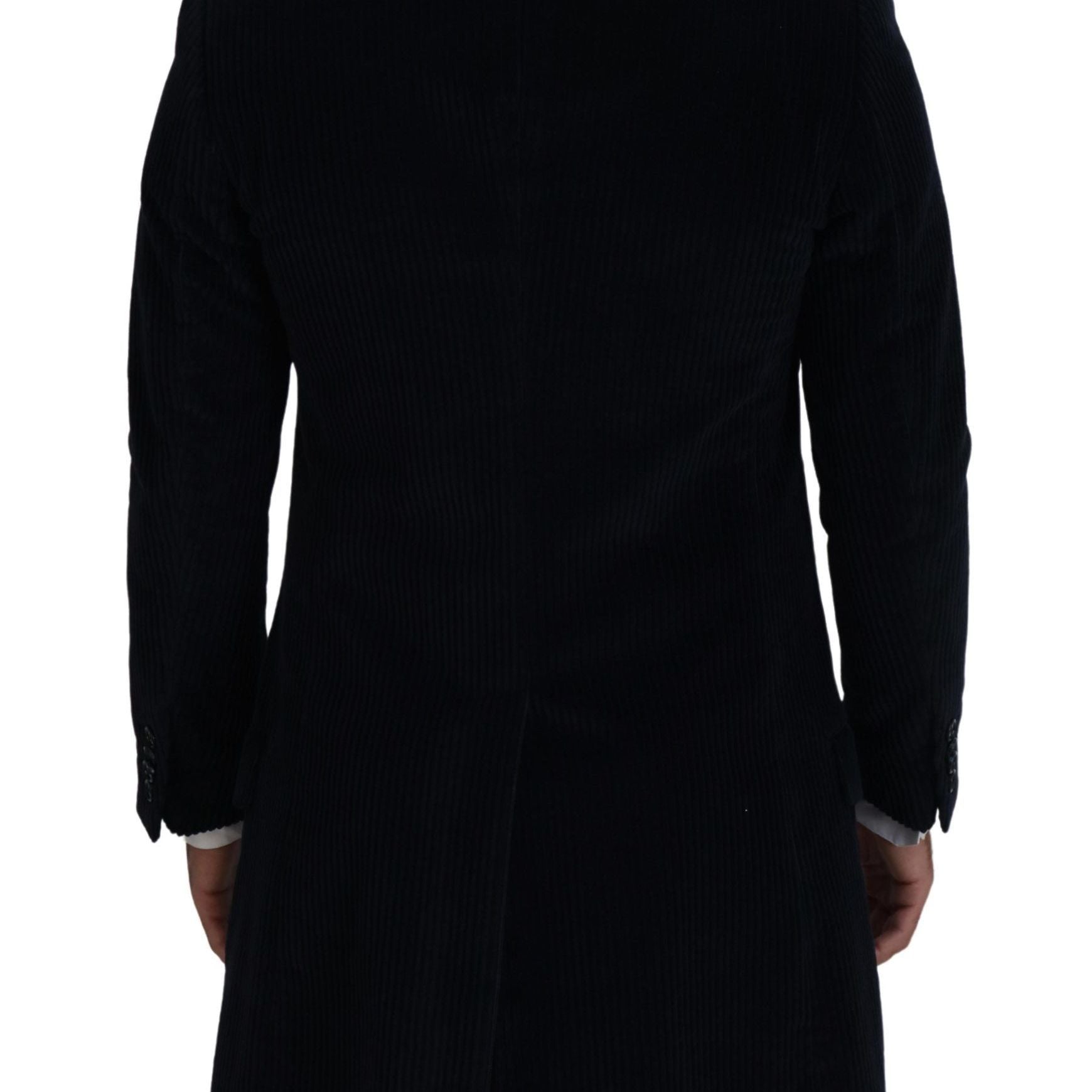 Dolce & Gabbana Black Cotton Cardigan Long Coat Men Jacket