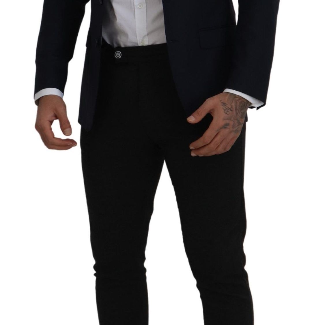 Dolce & Gabbana Blue Wool Single Breasted Coat Blazer