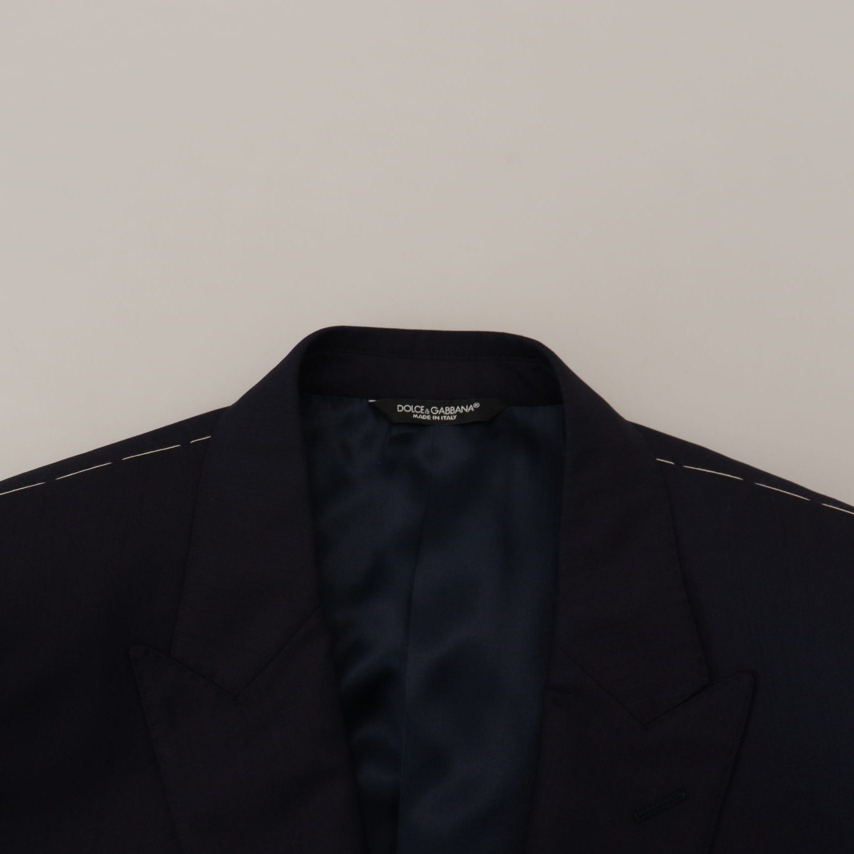 Dolce & Gabbana Blue Wool Single Breasted Coat Blazer