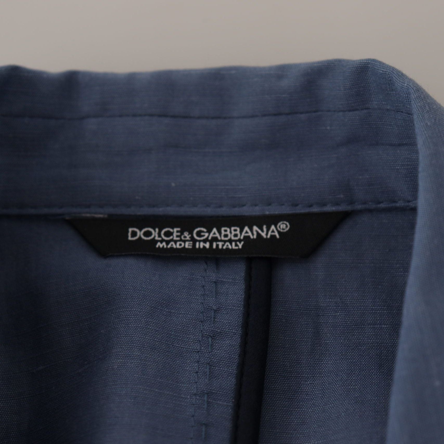 Dolce & Gabbana Blue Single Breasted Logo Blazer Jacket