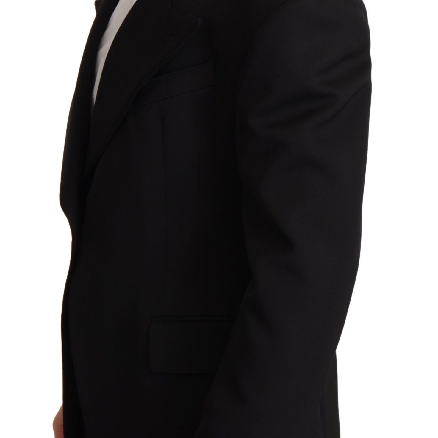 Dolce & Gabbana Black Wool Single Breasted Jacket Blazer