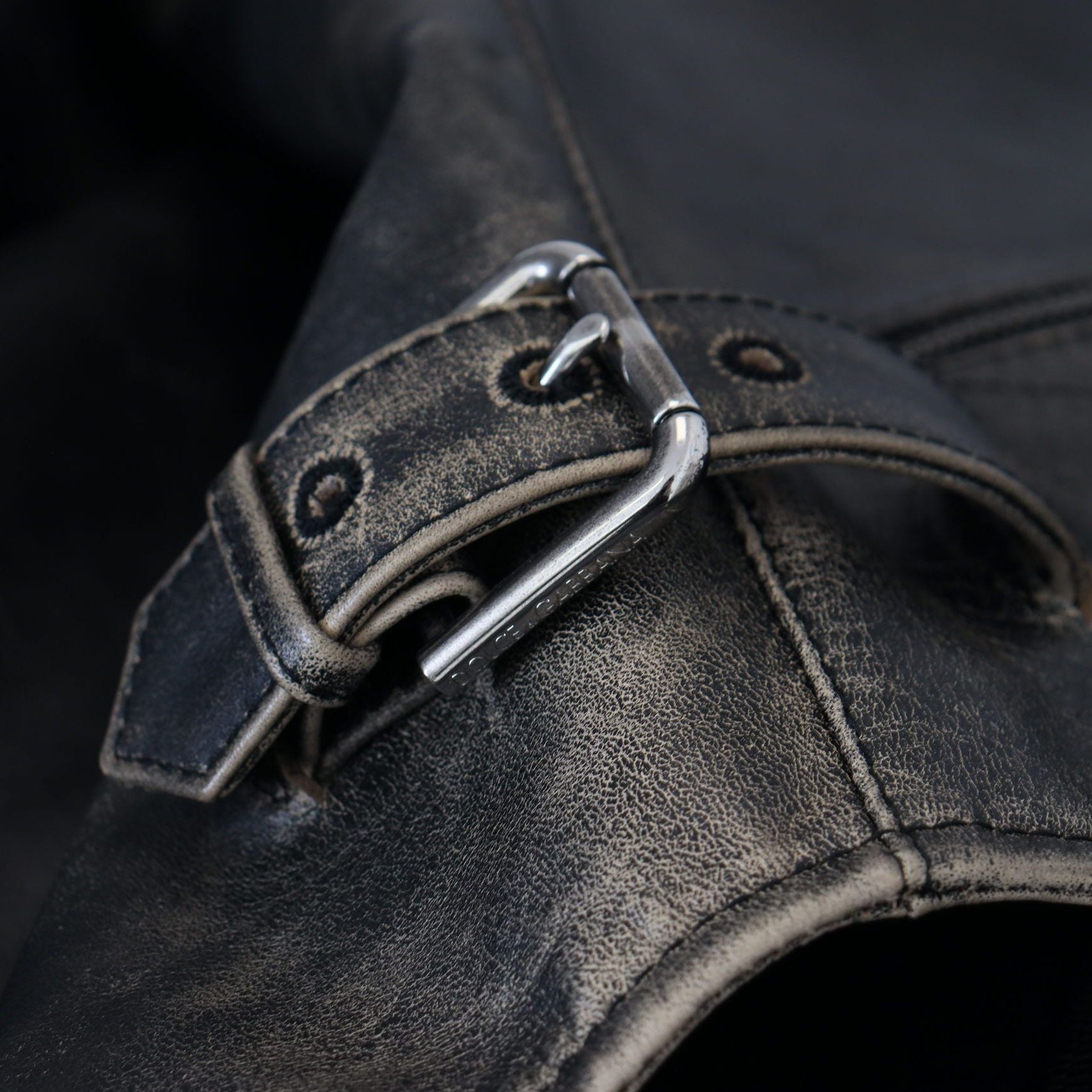 Dolce & Gabbana Black Leather Zipper Biker Coat Jacket
