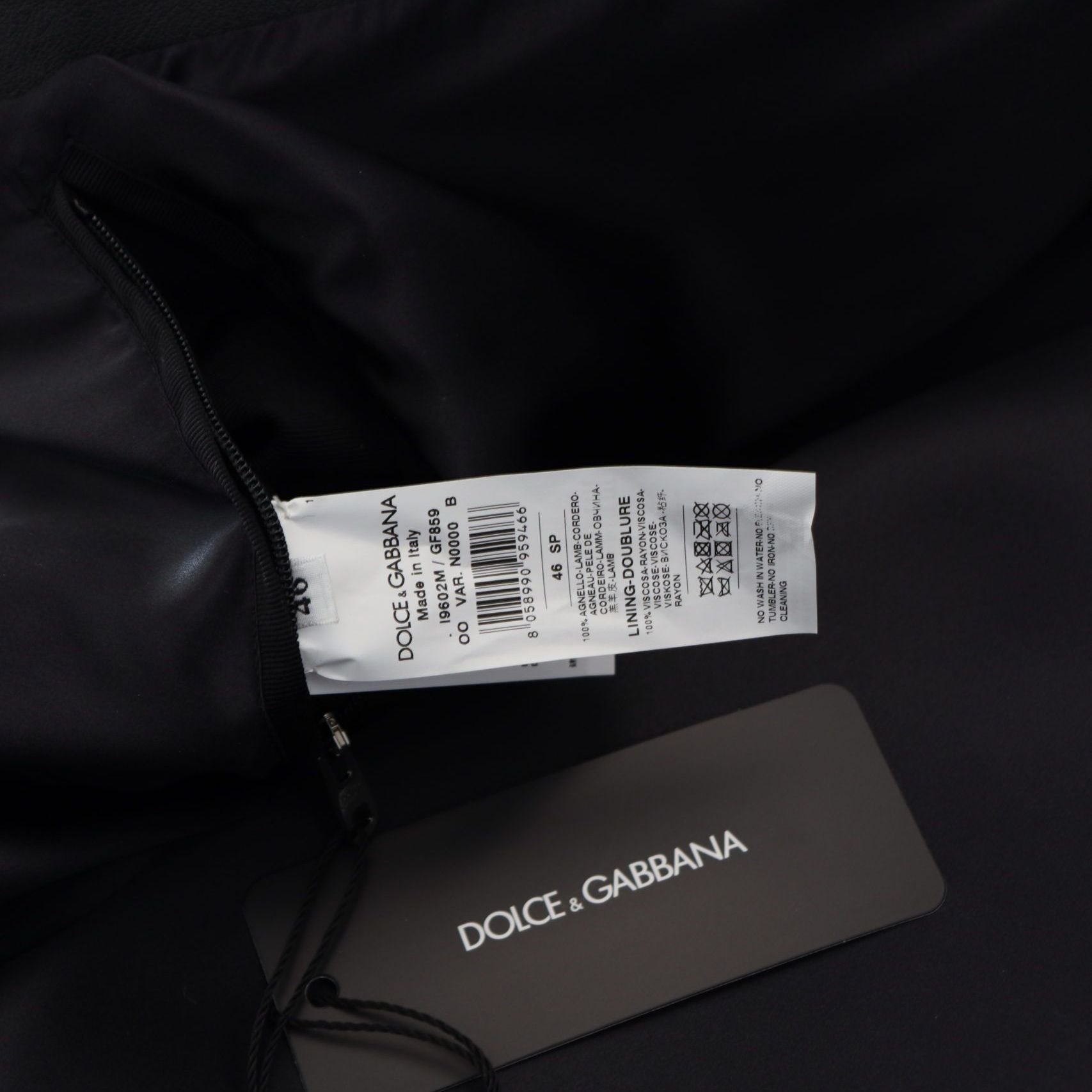 Dolce & Gabbana Black Leather Biker Coat Zipper Jacket