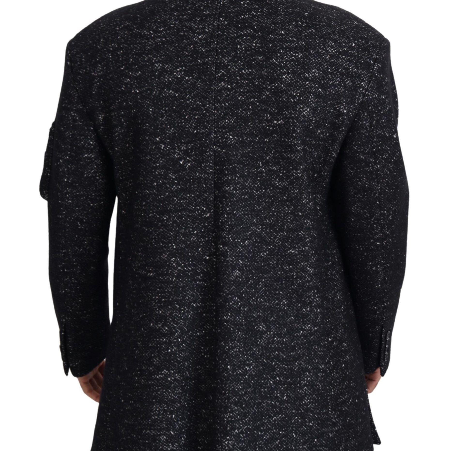 Dolce & Gabbana Black Wool Double Breasted Coat Men Jacket