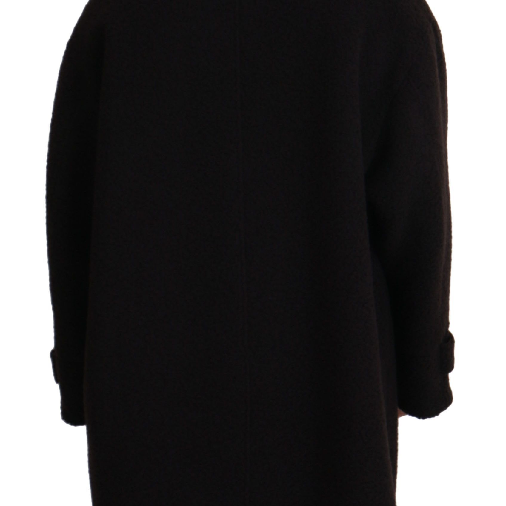 Dolce & Gabbana Black Alpaca Button Down Trench Coat Jacket