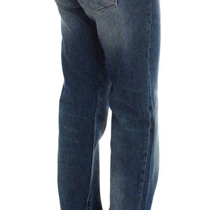 Ermanno Scervino Blue Wash Cotton Blend Slim Fit Jeans