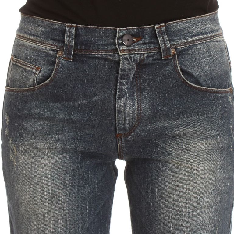 Ermanno Scervino Blue Wash Cotton Blend Slim Fit Jeans