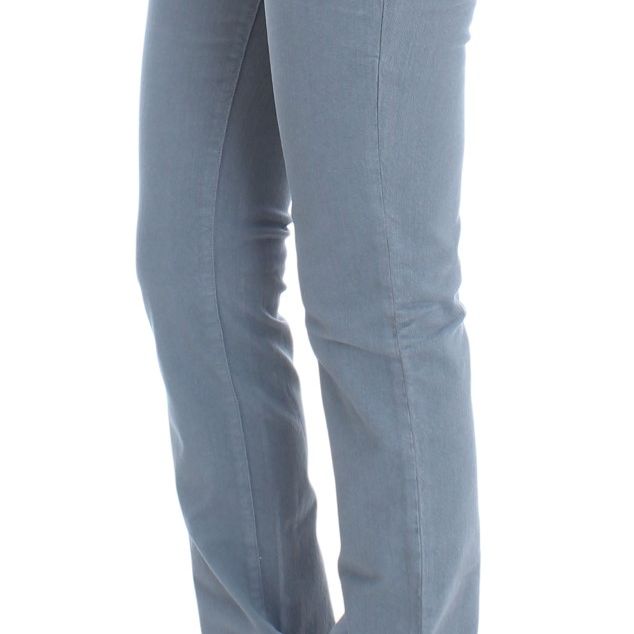 Ermanno Scervino Blue Cotton Blend Slim Fit Bootcut Jeans