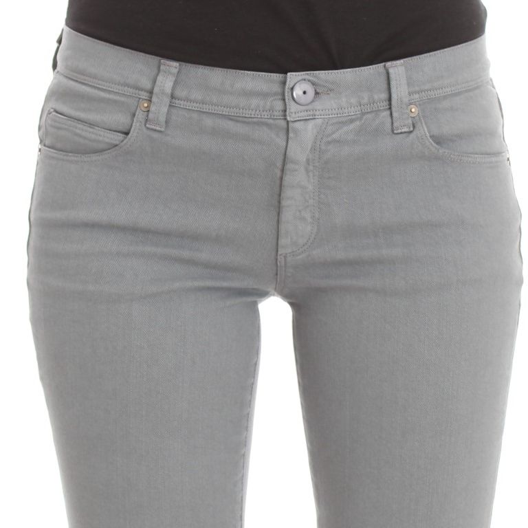 Ermanno Scervino Blue Cotton Blend Slim Fit Bootcut Jeans