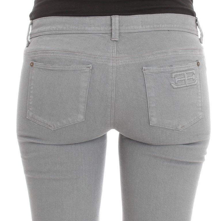 Ermanno Scervino Blue Cotton Blend Slim Fit Bootcut Jeans