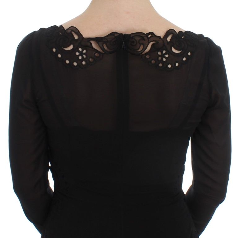 Dolce & Gabbana Black Silk Stretch Sheath Dress