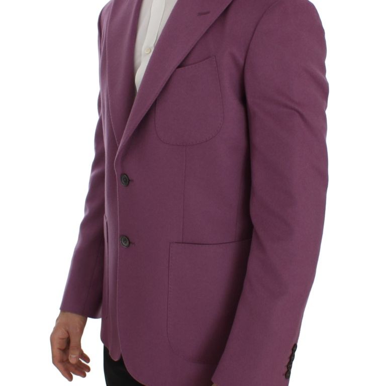 Dolce & Gabbana Purple Cashmere Slim Fit Blazer Jacket
