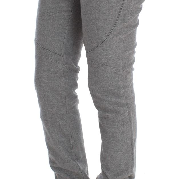 Ermanno Scervino Gray Cotton Slim Fit Casual Bootcut Pants