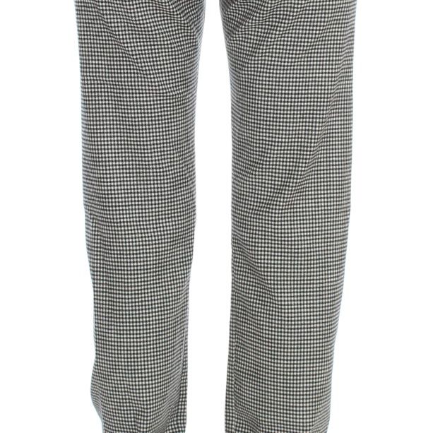 Ermanno Scervino Black White Checkered Cotton Casual Pants