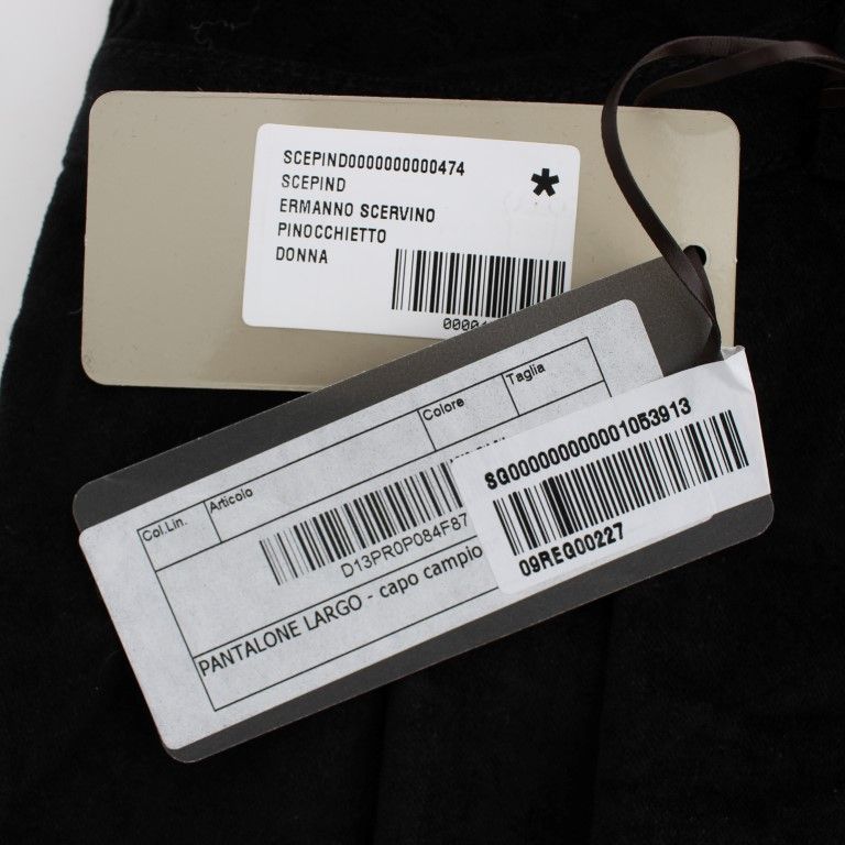 Ermanno Scervino Black Velvet Cotton Capri Bootcut Pants