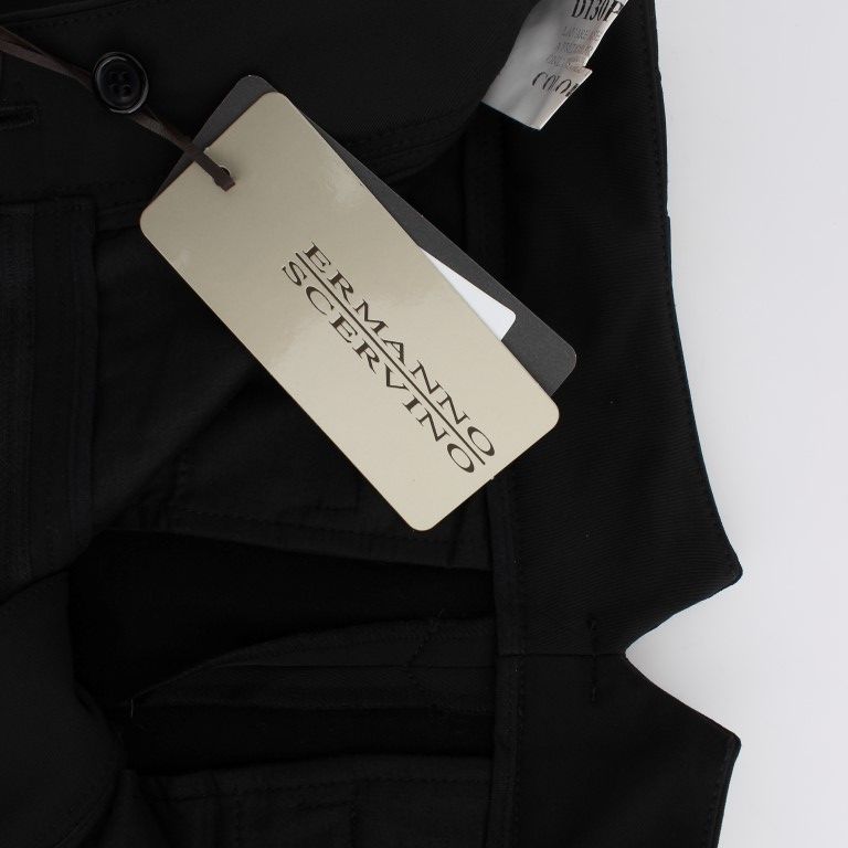 Ermanno Scervino Black Cotton Blend Capri Cropped Pants