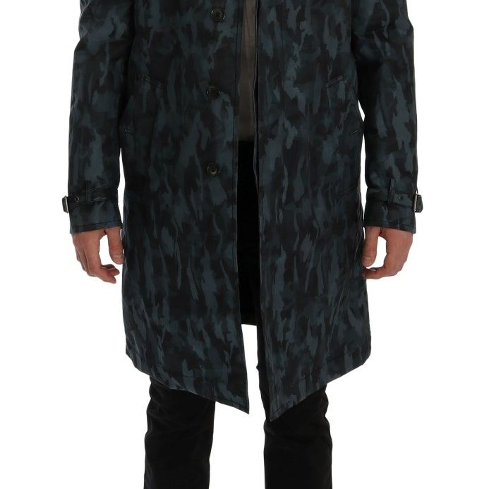 Dolce & Gabbana Blue Camouflage Trench Trench