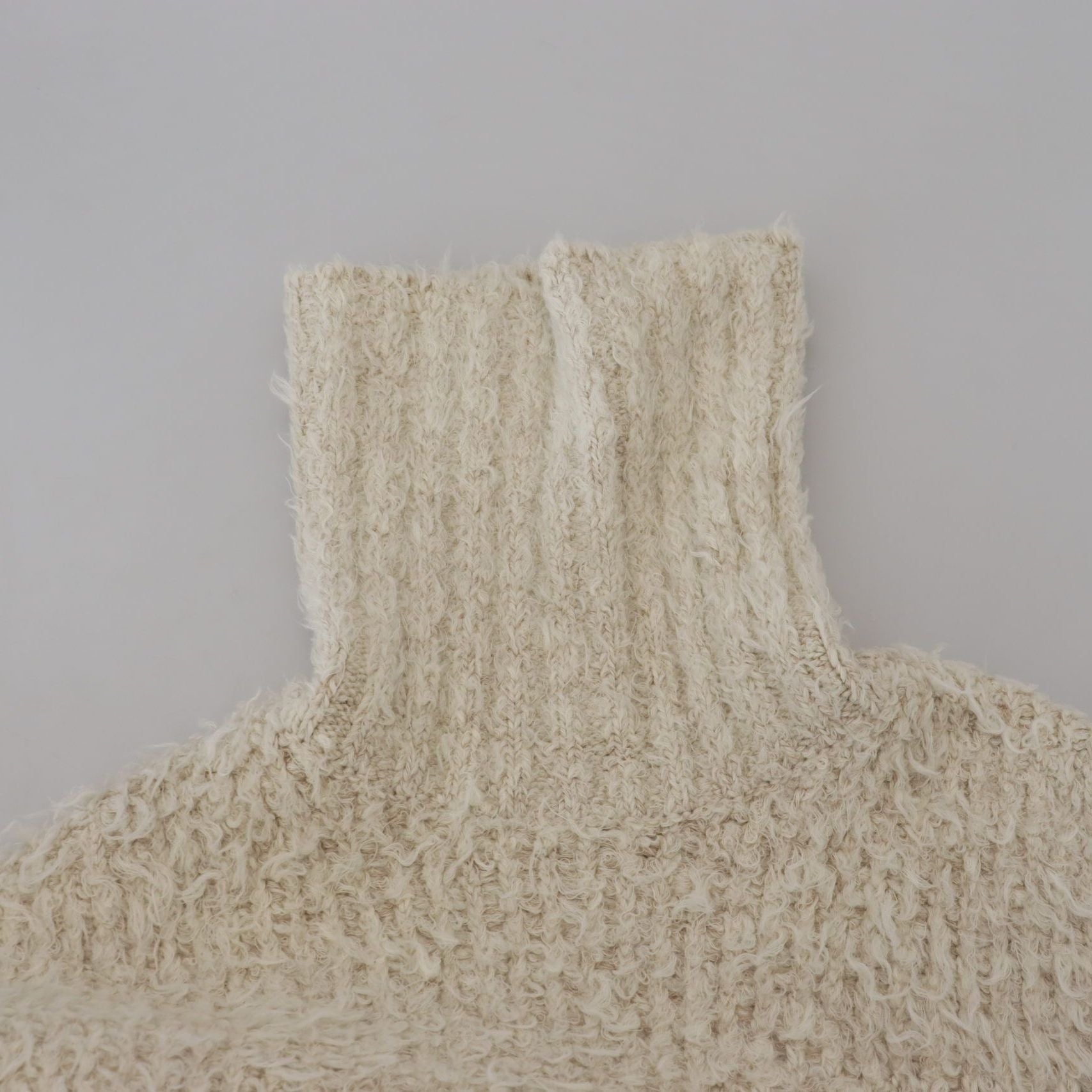Dolce & Gabbana Cream Wool Knit Turtleneck Pullover Sweater