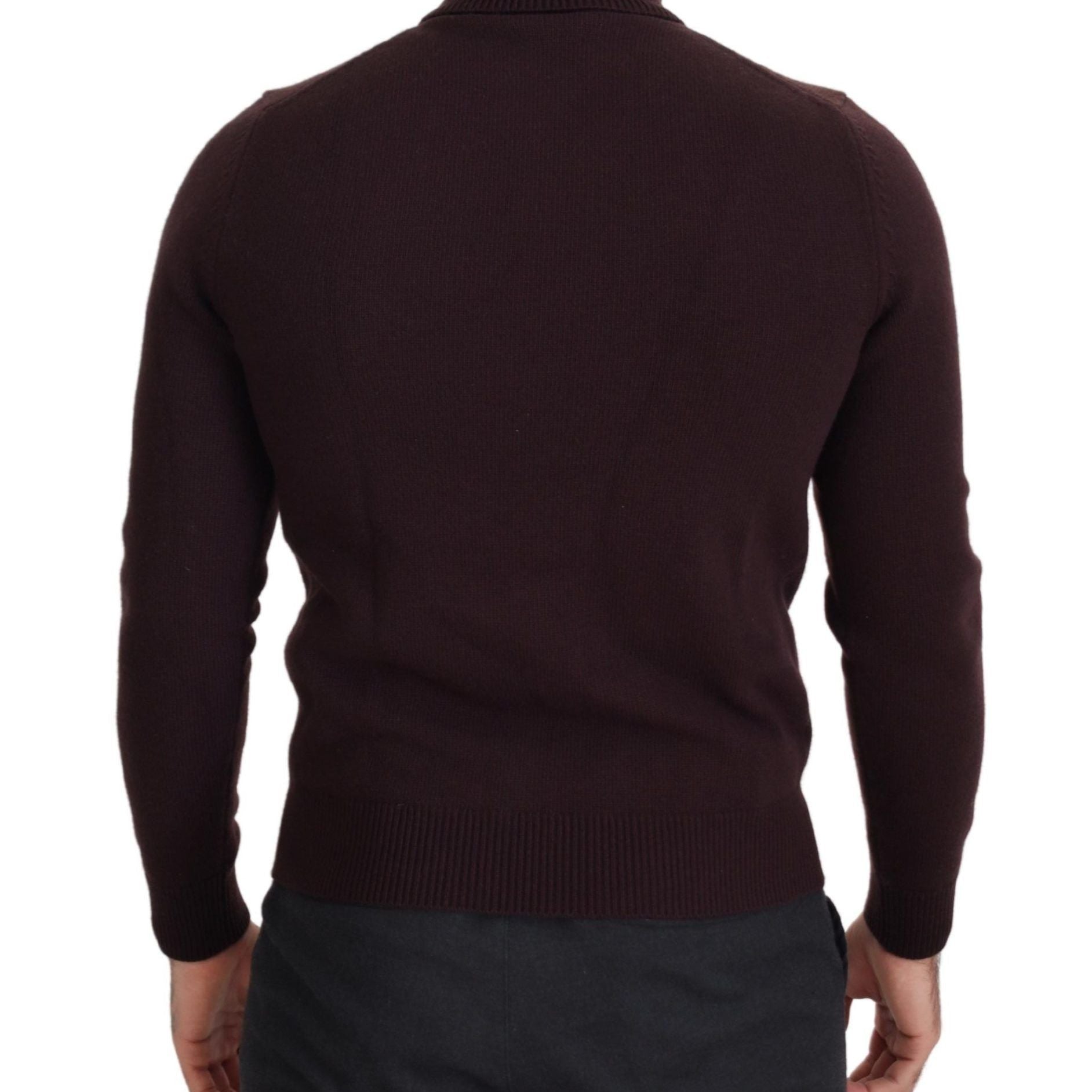 Dolce & Gabbana Brown Wool Turtle Neck Pullover Sweater