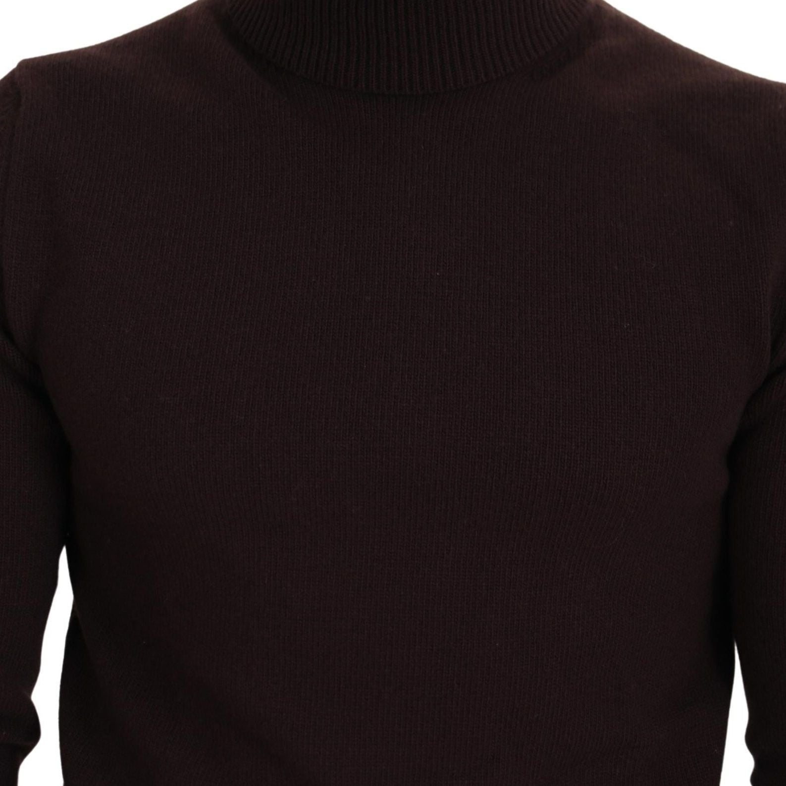 Dolce & Gabbana Brown Wool Turtle Neck Pullover Sweater