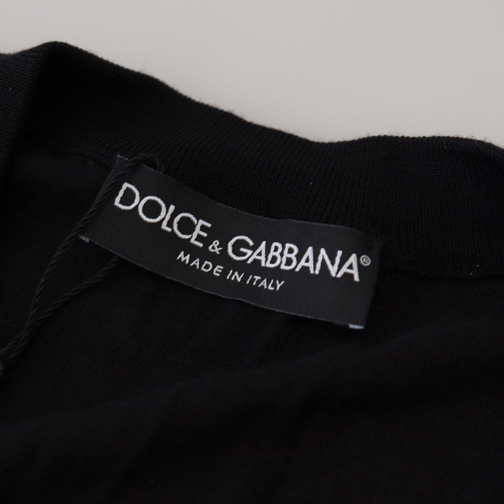 Dolce & Gabbana Black Wool Button Down Cardigan Sweater