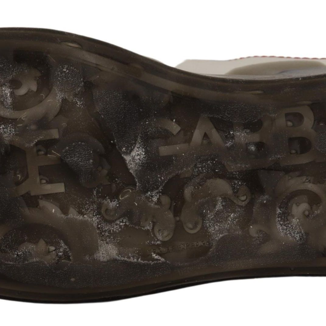 Dolce & Gabbana White Leather Shoes Womens Logo Portofino Sneakers