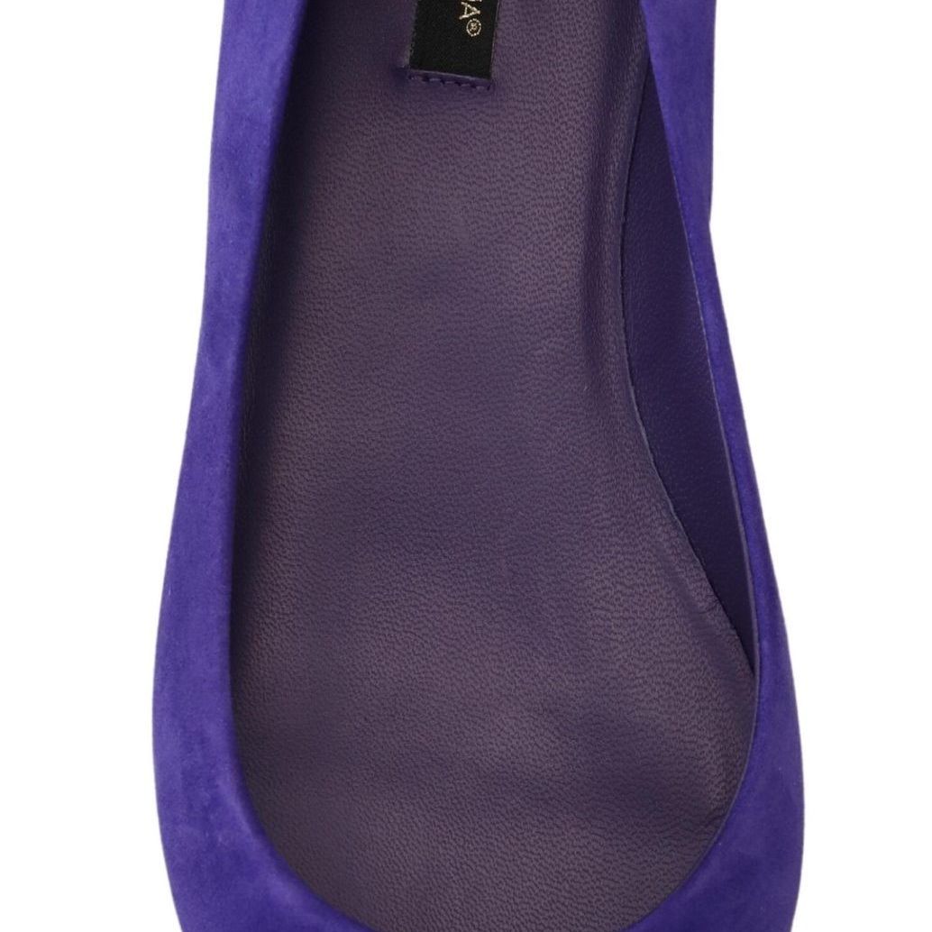 Dolce & Gabbana Purple Suede Crystals Loafers Flats Shoes