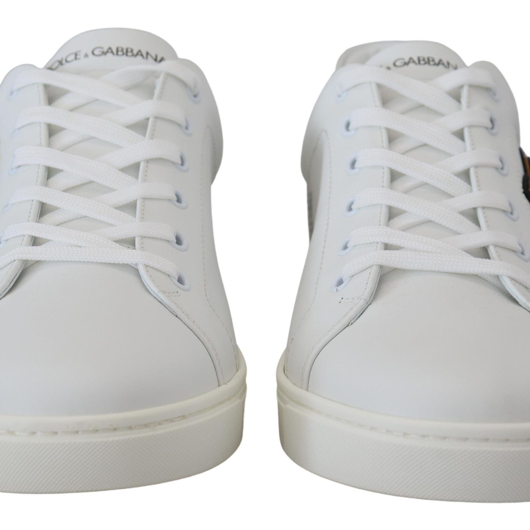 Dolce & Gabbana White Leather DG Logo Casual Sneakers Shoes